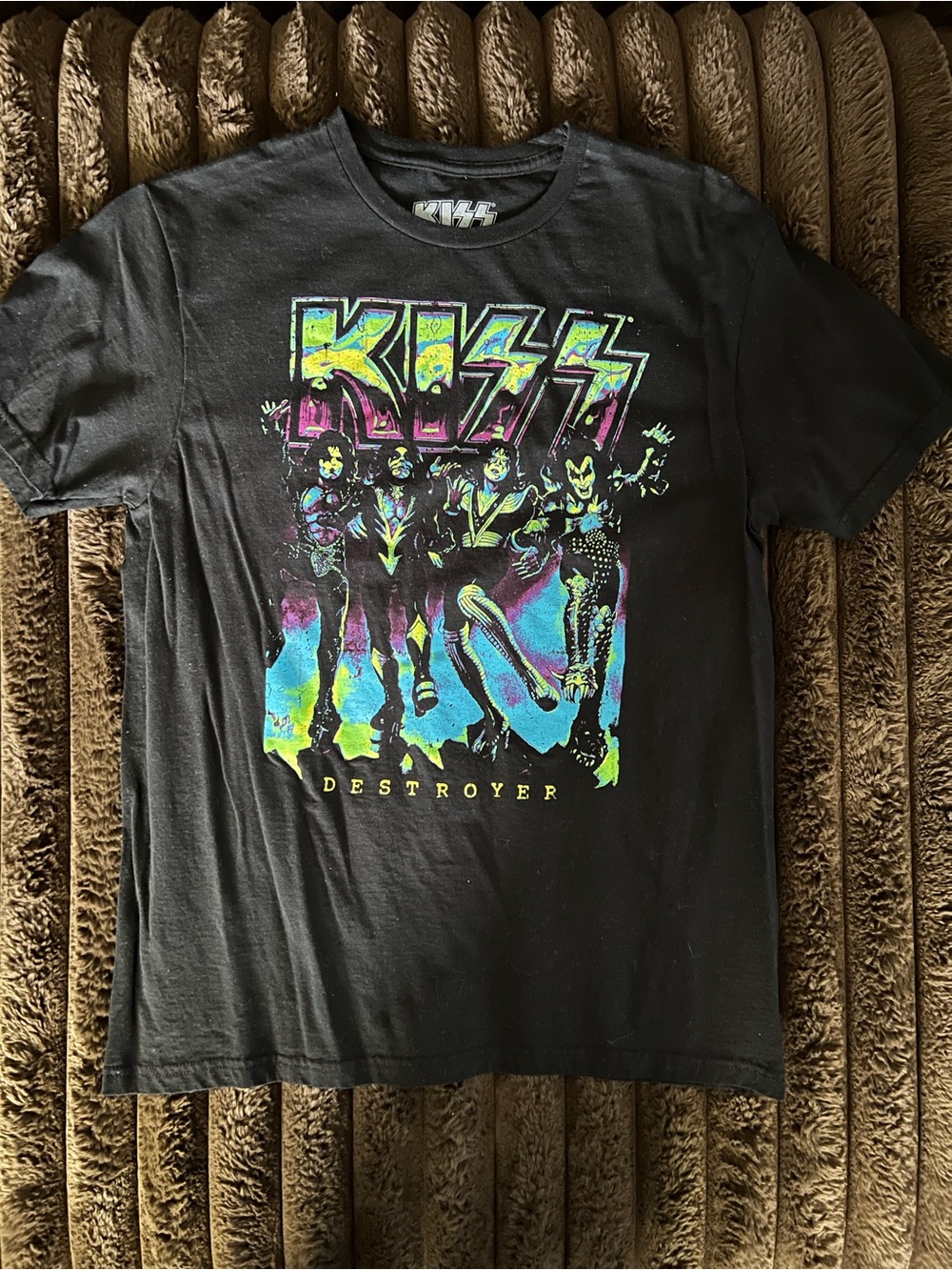 Kiss Black Graphic Logo Tee with White Print